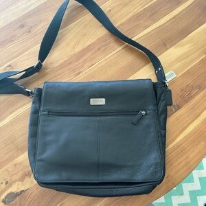Coach leather lap top bag